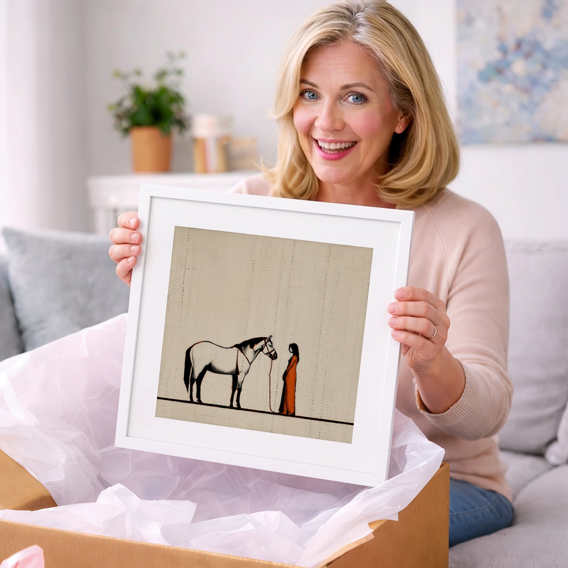 The Shared Silence - horse & rider art gift idea for horse lovers