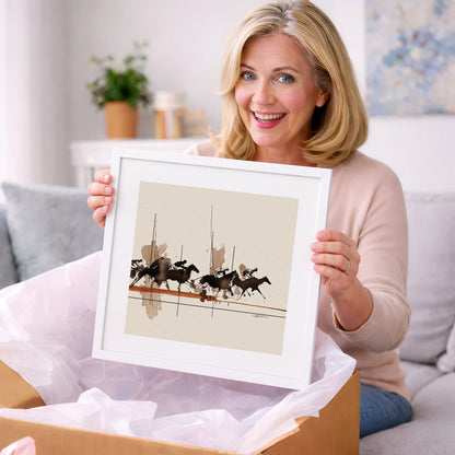 Surge to the Wire - racing horse art gift idea for horse lovers
