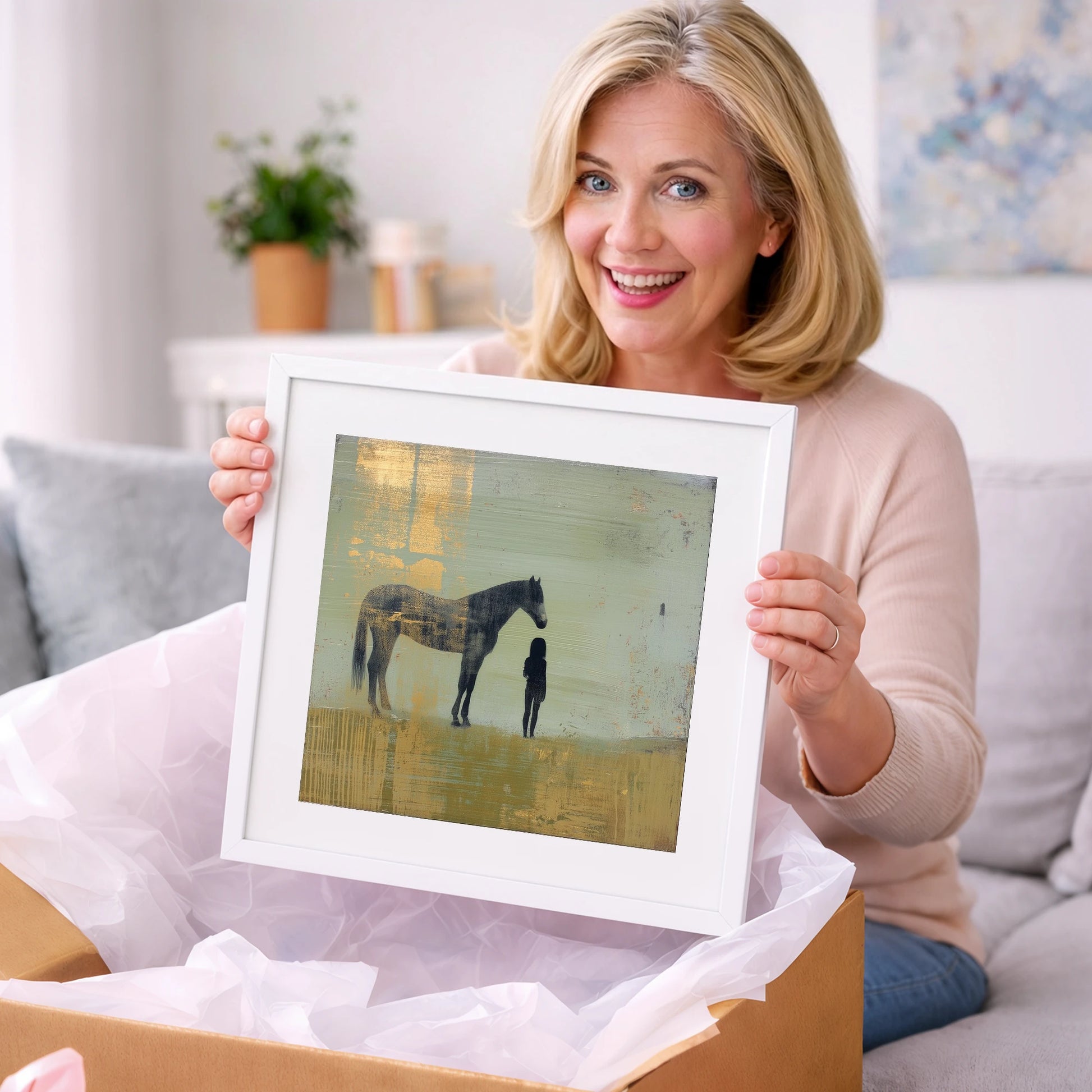 Gilded Connection - horse & rider art gift idea for horse lovers