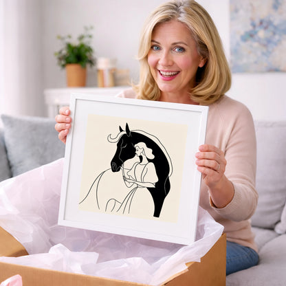 The Unspoken Bond - horse & rider art gift idea for horse lovers