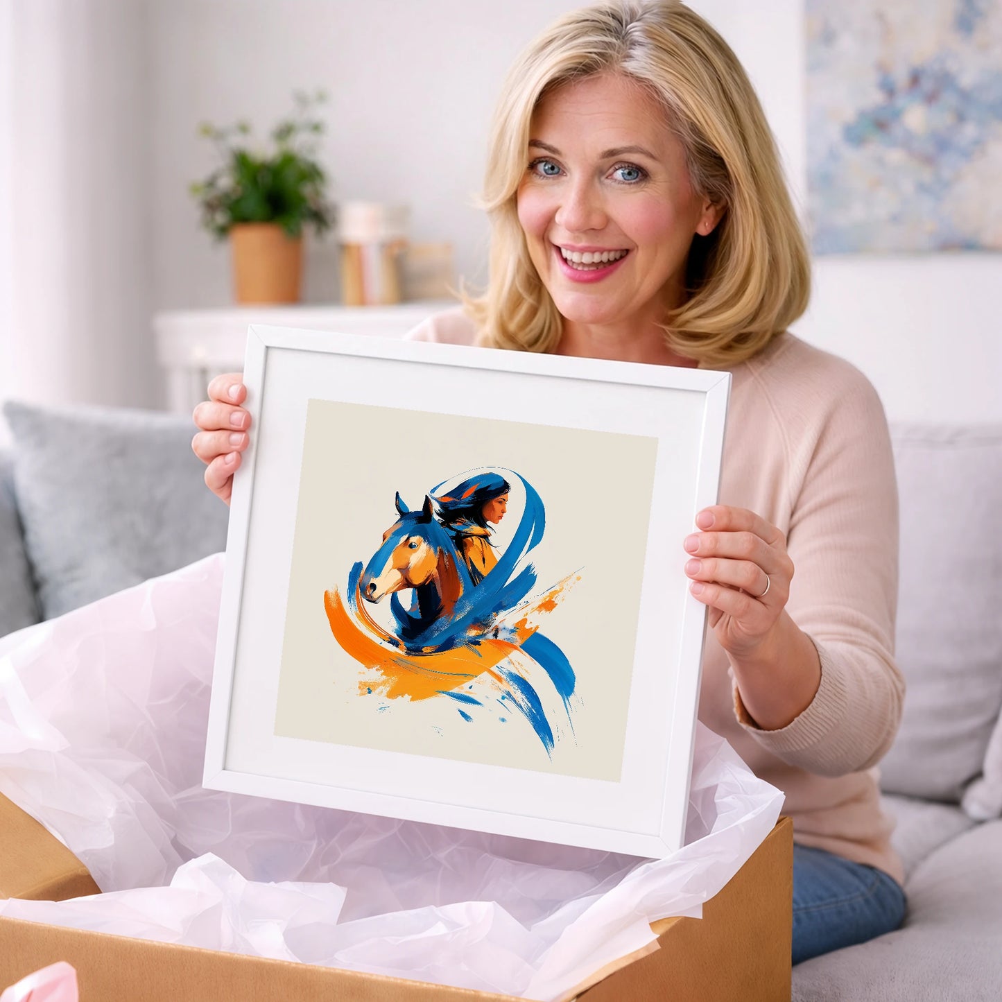 Spirits Entwined - horse & rider art gift idea for horse lovers