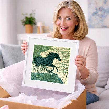 Wild Sea Canter - beach horse art gift idea for horse lovers
