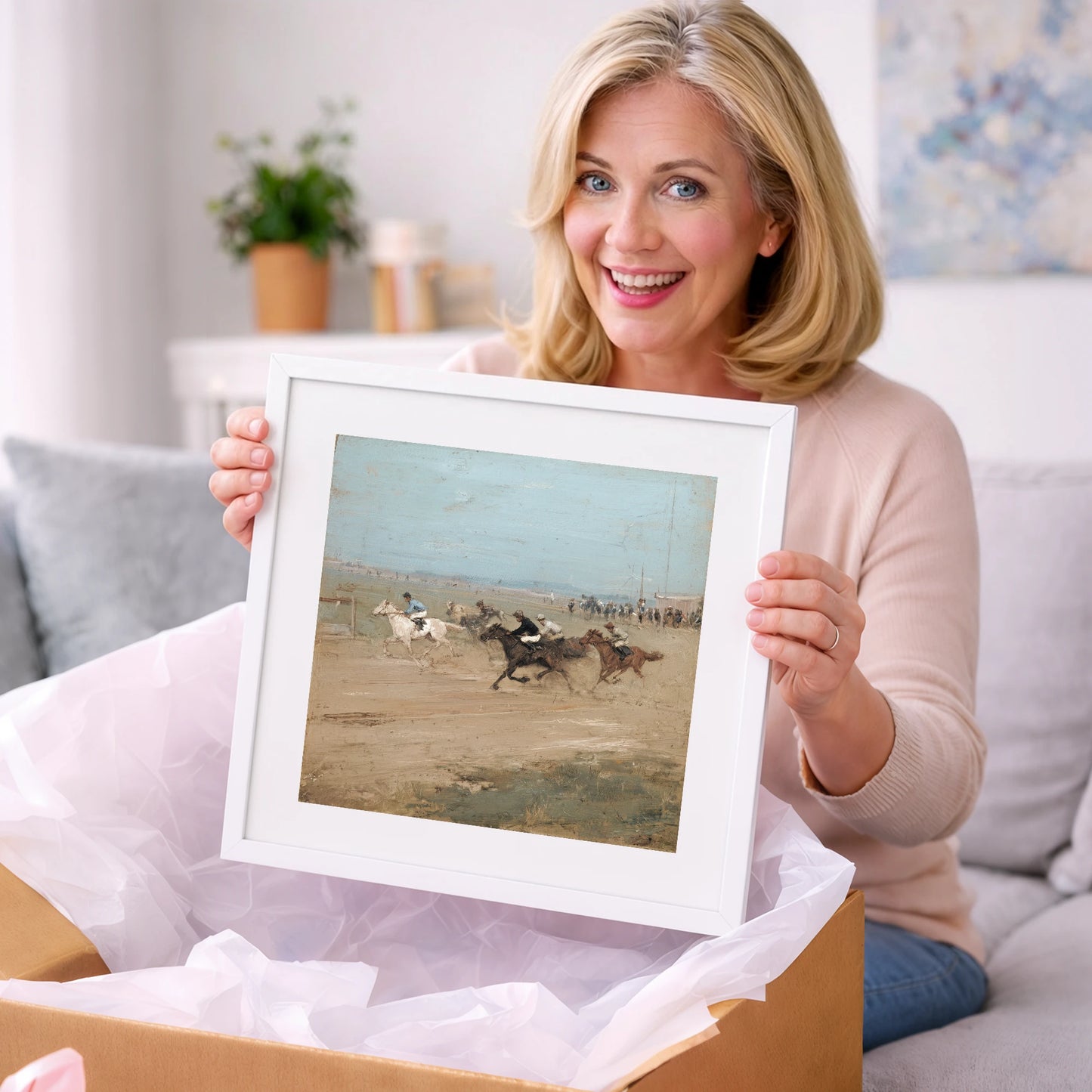 The Final Furlong - racing horse art gift idea for horse lovers