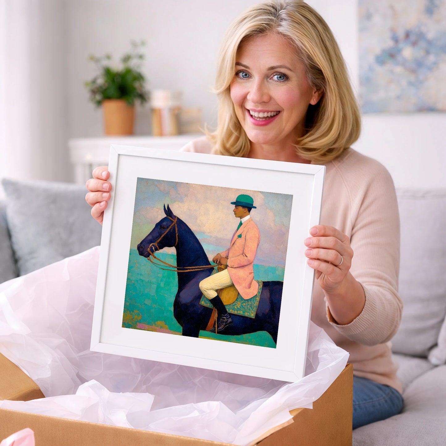 The Vivid Rider - racing horse art gift idea for horse lovers