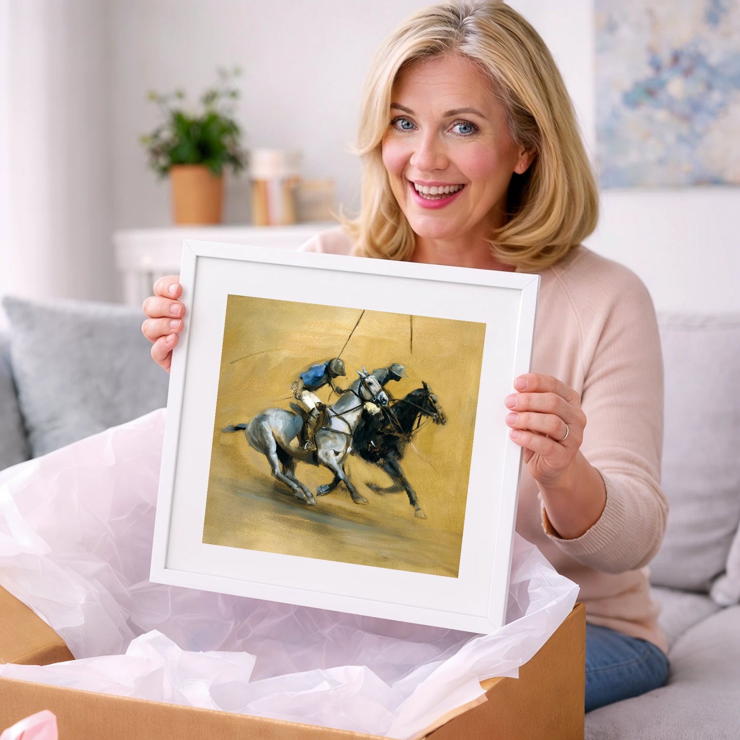 The Ride Off - polo horse art gift idea for horse lovers