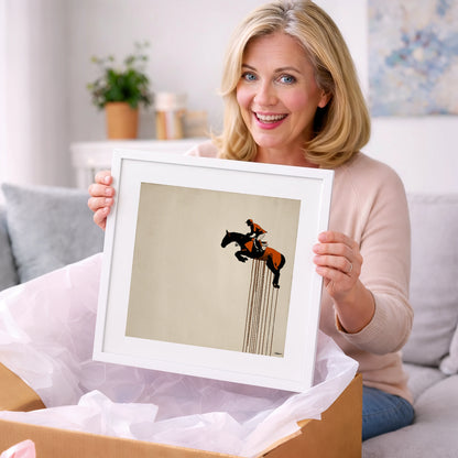 Suspended Flight - show jumping horse art gift idea for horse lovers