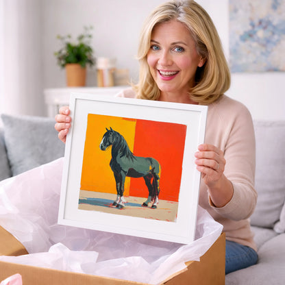 Vibrant Shire Portrait - horse breed art gift idea for horse lovers