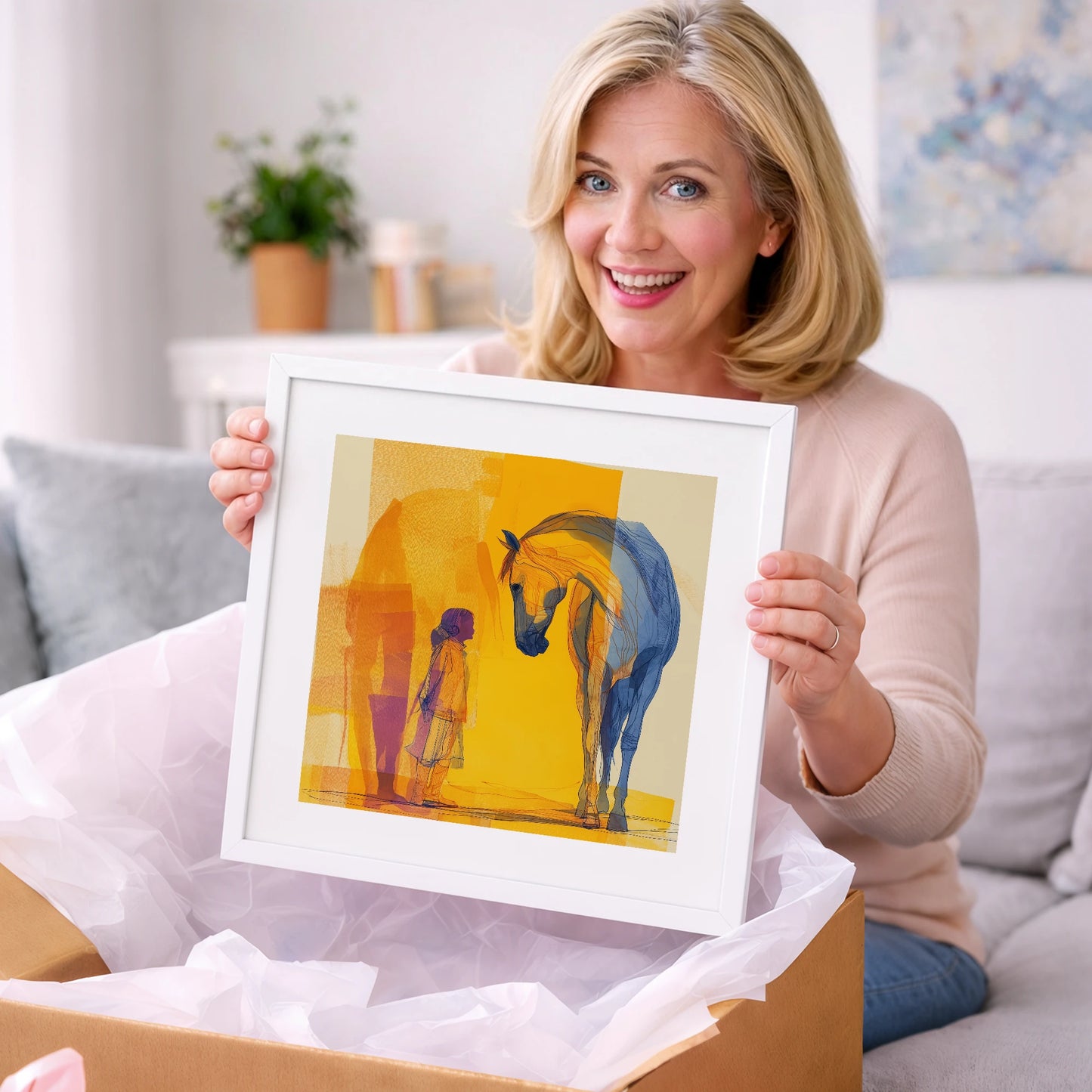 A Silent Understanding - horse & rider art gift idea for horse lovers
