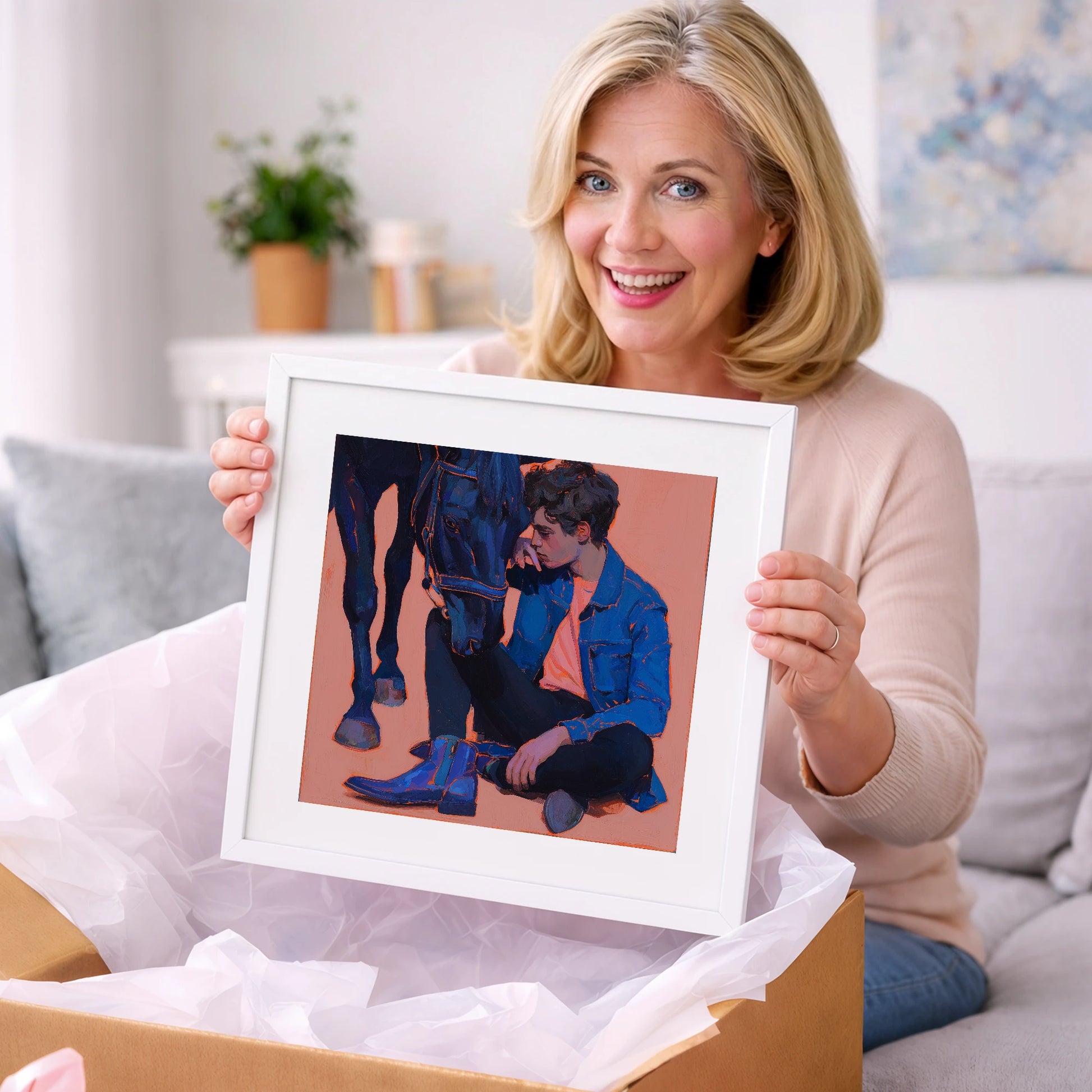 The Indigo Bond - horse & rider art gift idea for horse lovers