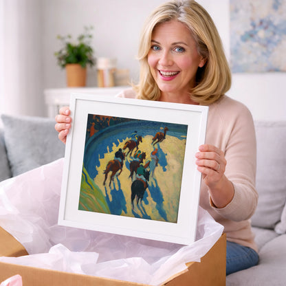 Shadows on the Bend - racing horse art gift idea for horse lovers