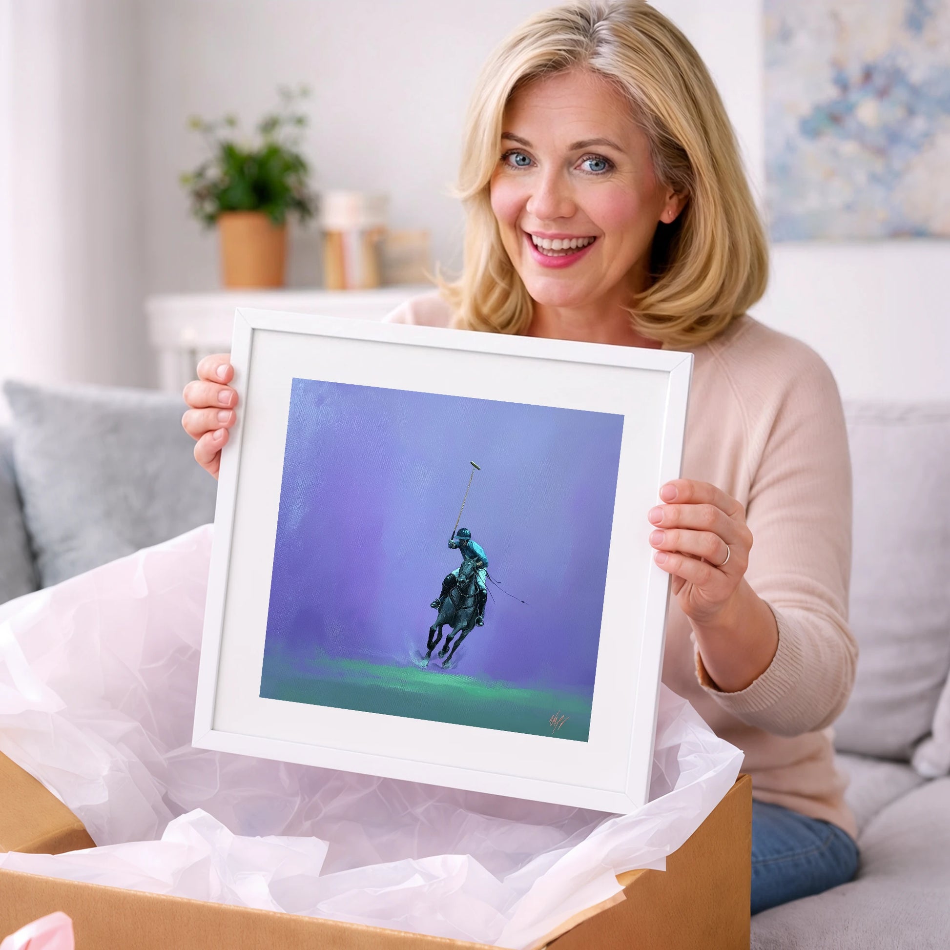 The Violet Chukka - polo horse art gift idea for horse lovers
