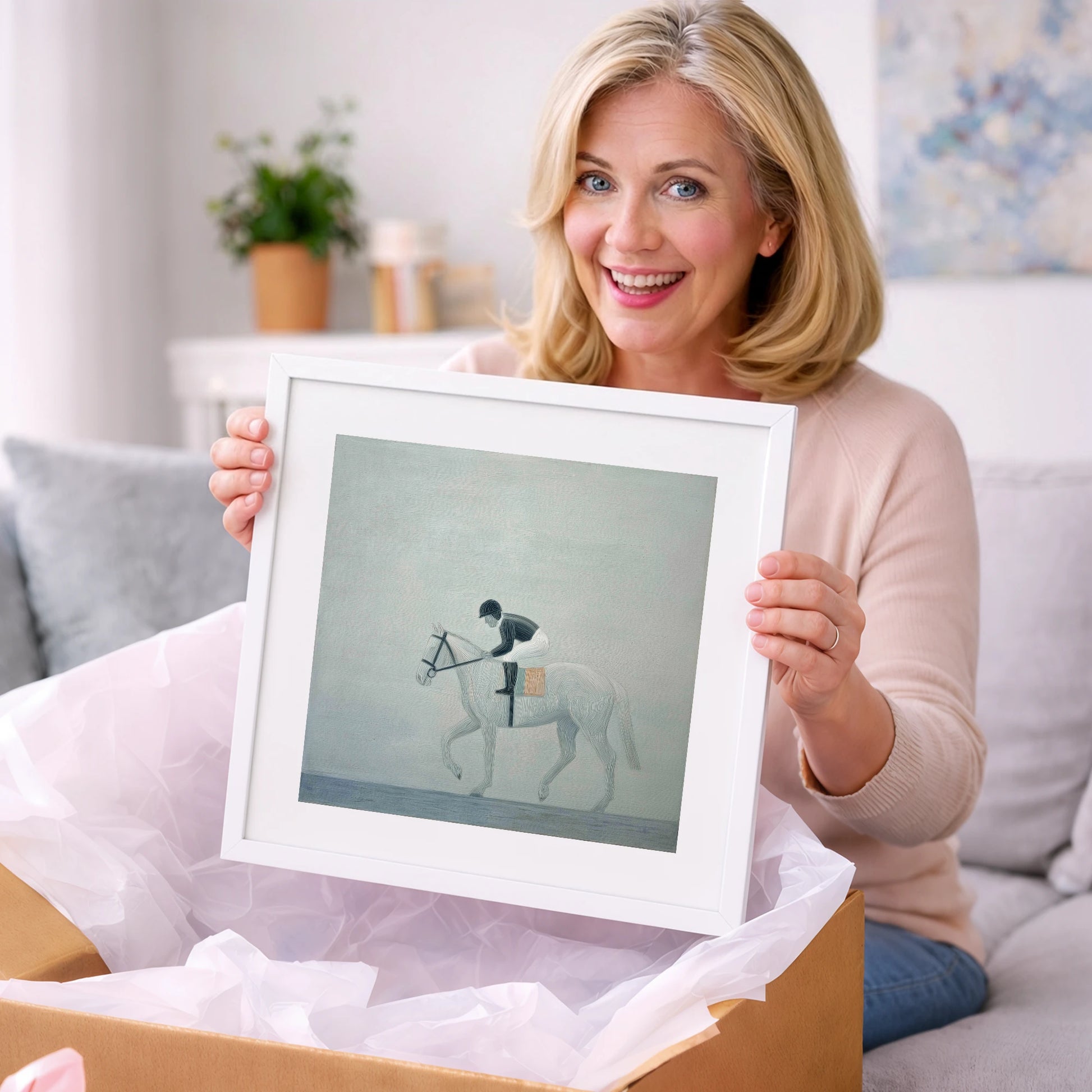 The Quiet Contender - racing horse art gift idea for horse lovers