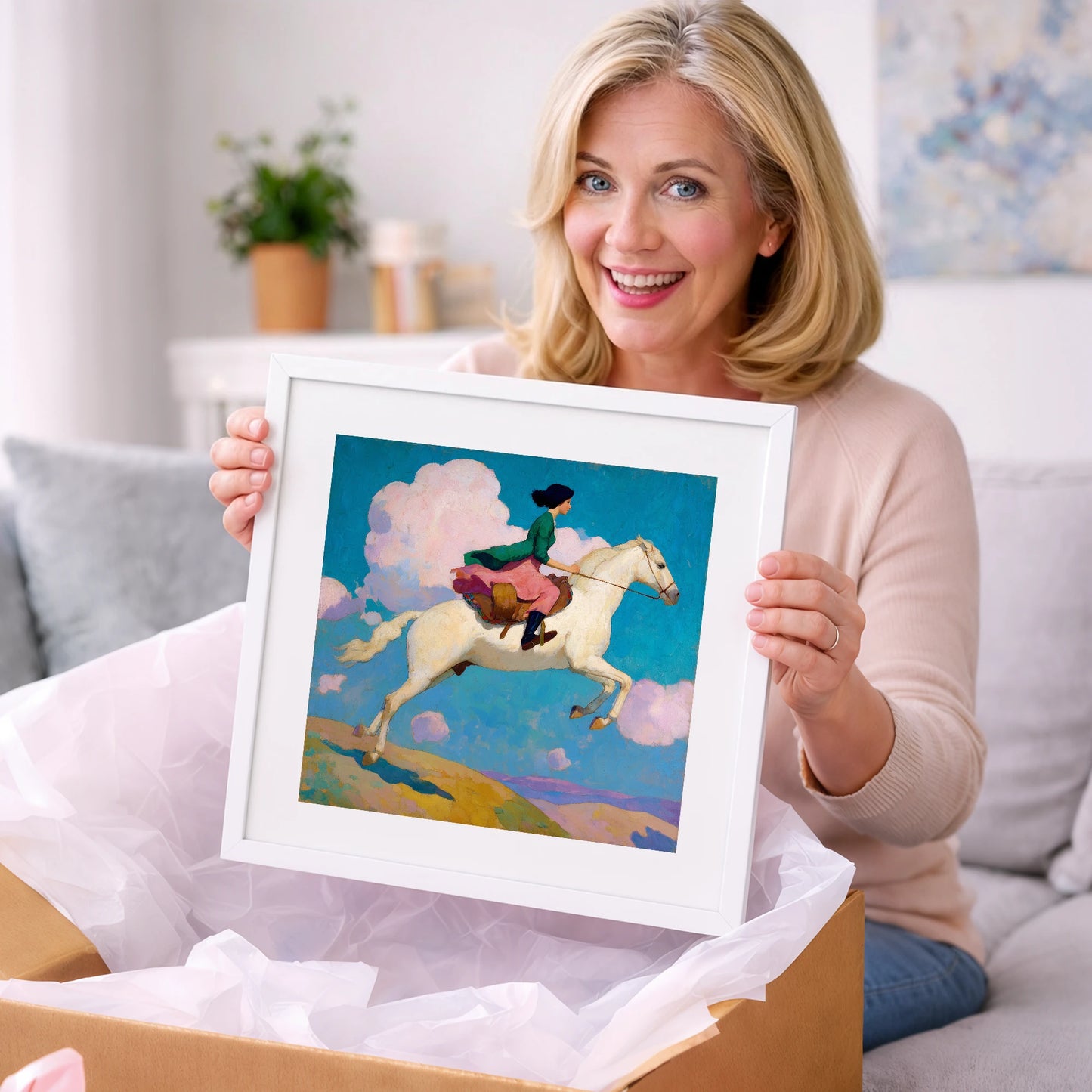 Skyward Bound - show jumping horse art gift idea for horse lovers