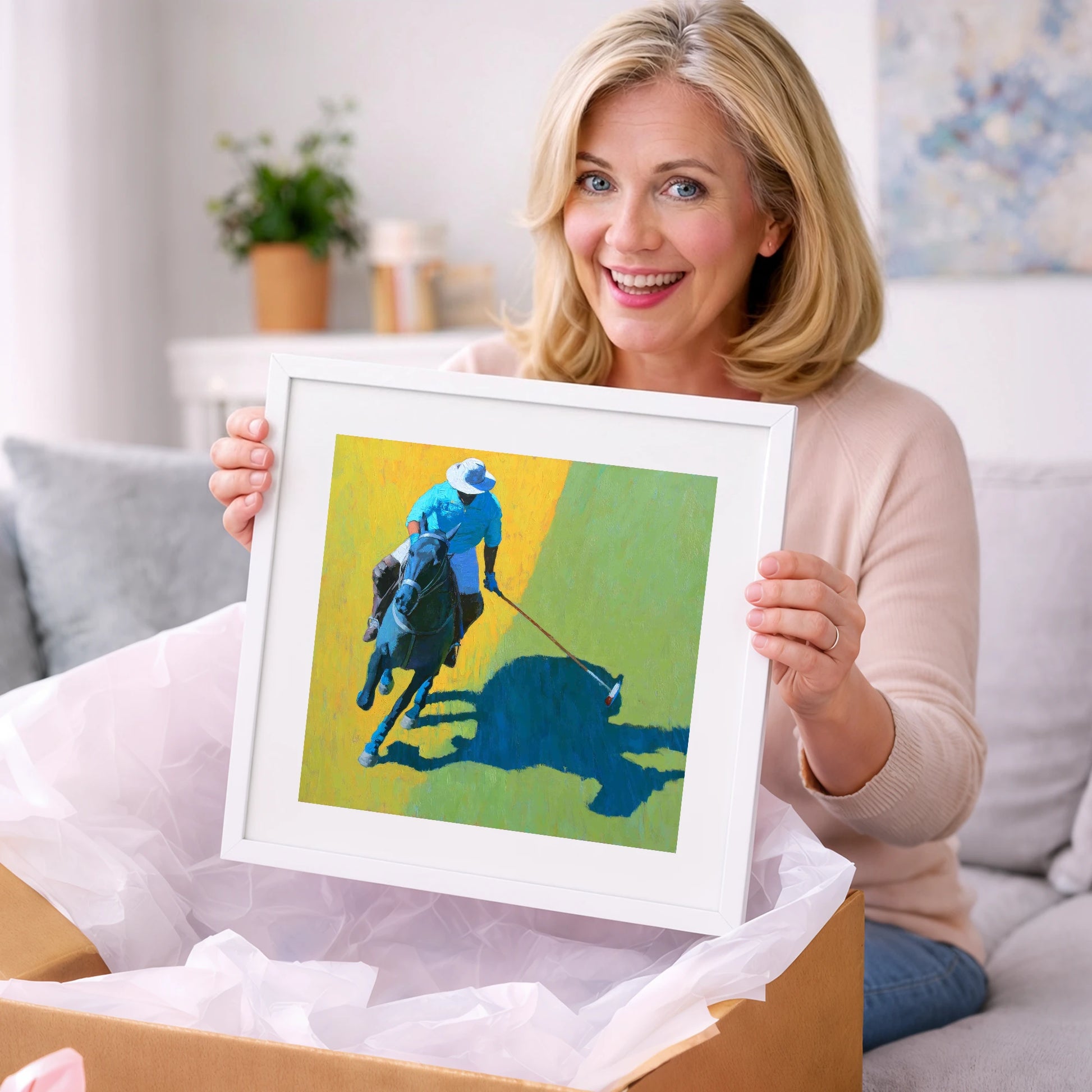 High Goal Sunlight - polo horse art gift idea for horse lovers