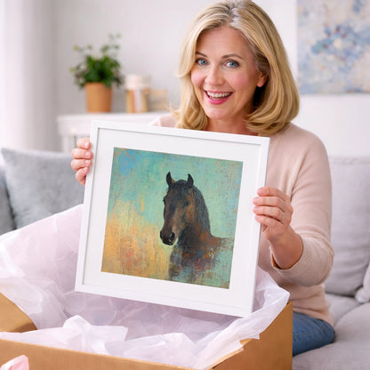 The Steadfast Bay - horse portrait art gift idea for horse lovers