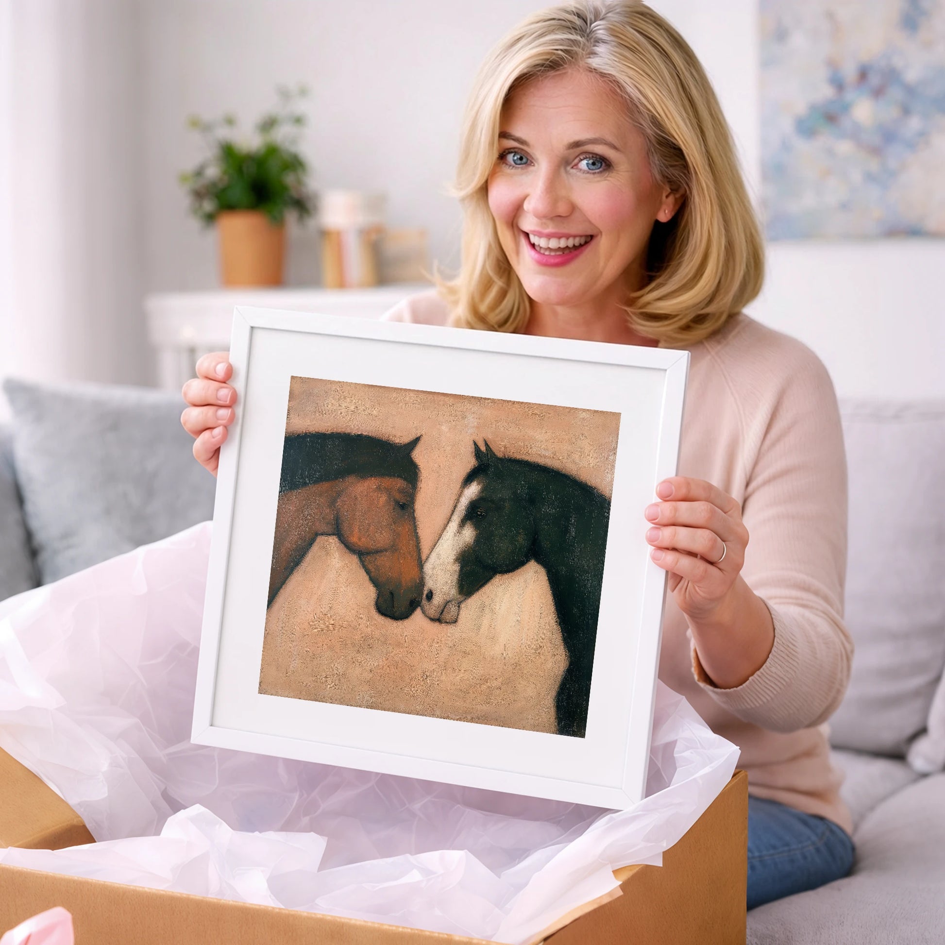 Kindred Spirits - horse portrait art gift idea for horse lovers