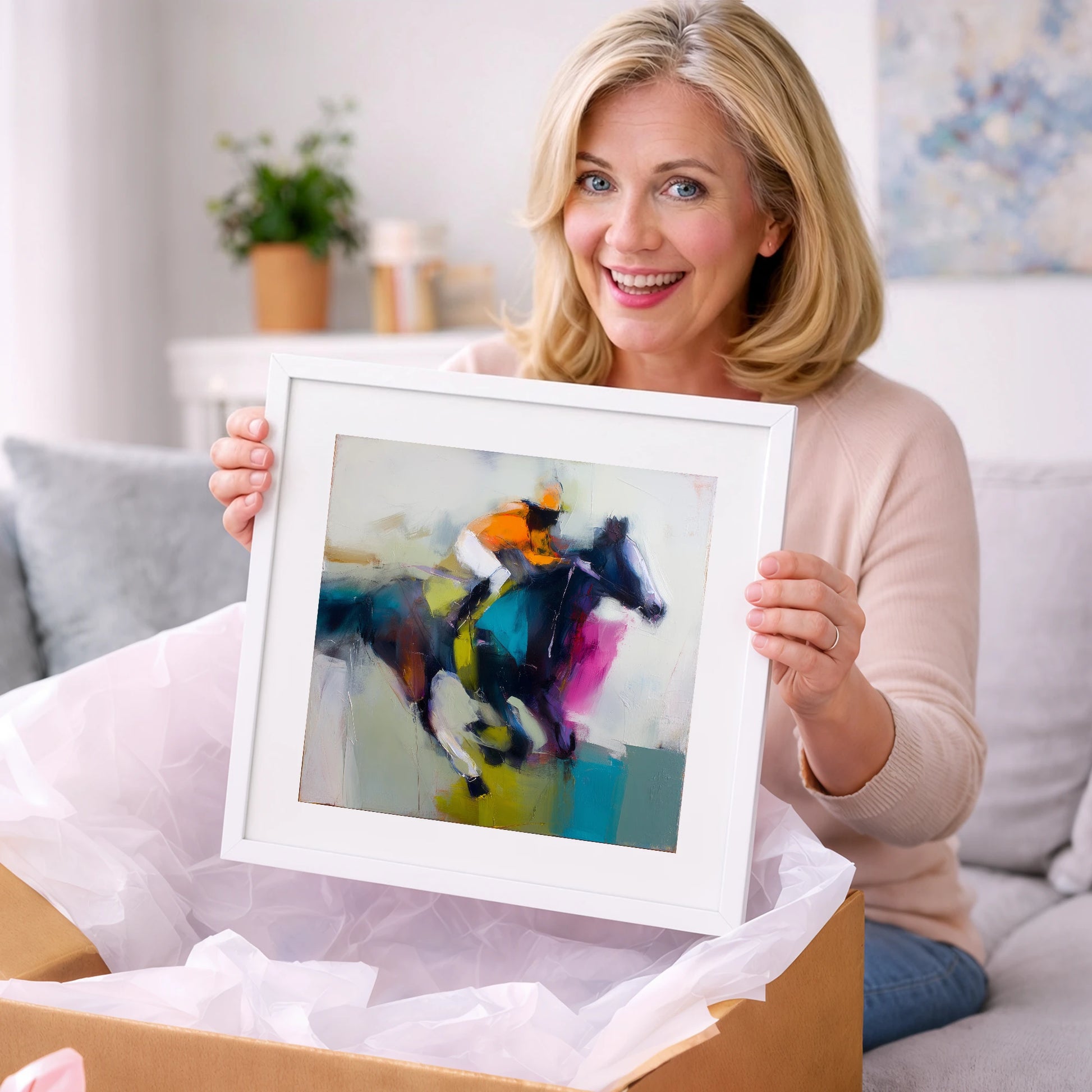 Burst of Speed - racing horse art gift idea for horse lovers