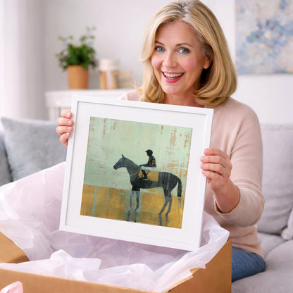 Golden Turf Reflections - racing horse art gift idea for horse lovers