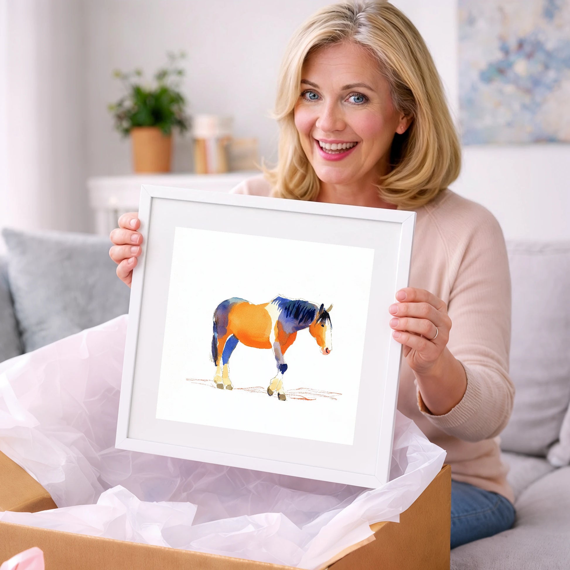 Vivid Working Stance - working horse art gift idea for horse lovers