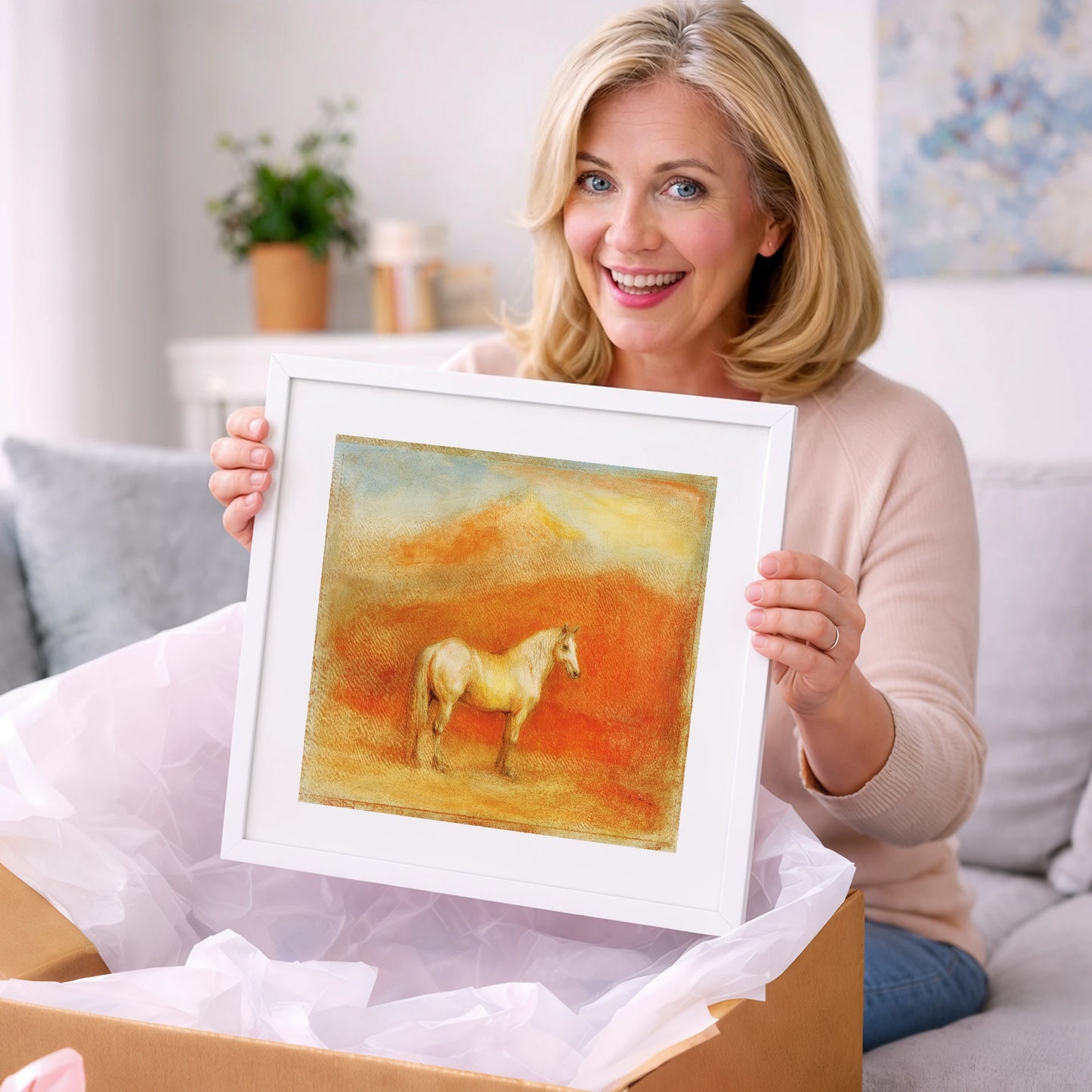 Ethereal Mountain Grey - horse portrait art gift idea for horse lovers