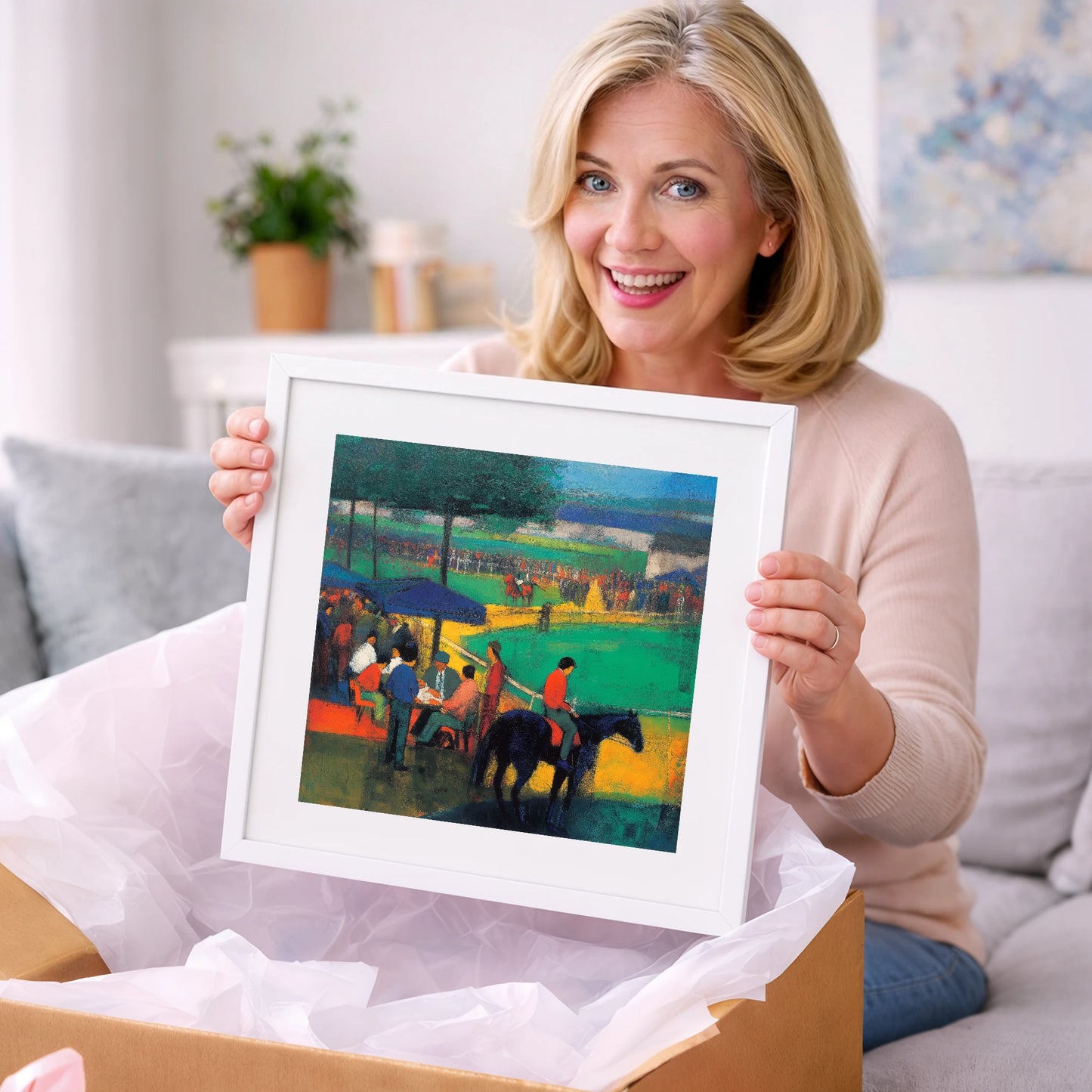 Anticipation at the Track - racing horse art gift idea for horse lovers
