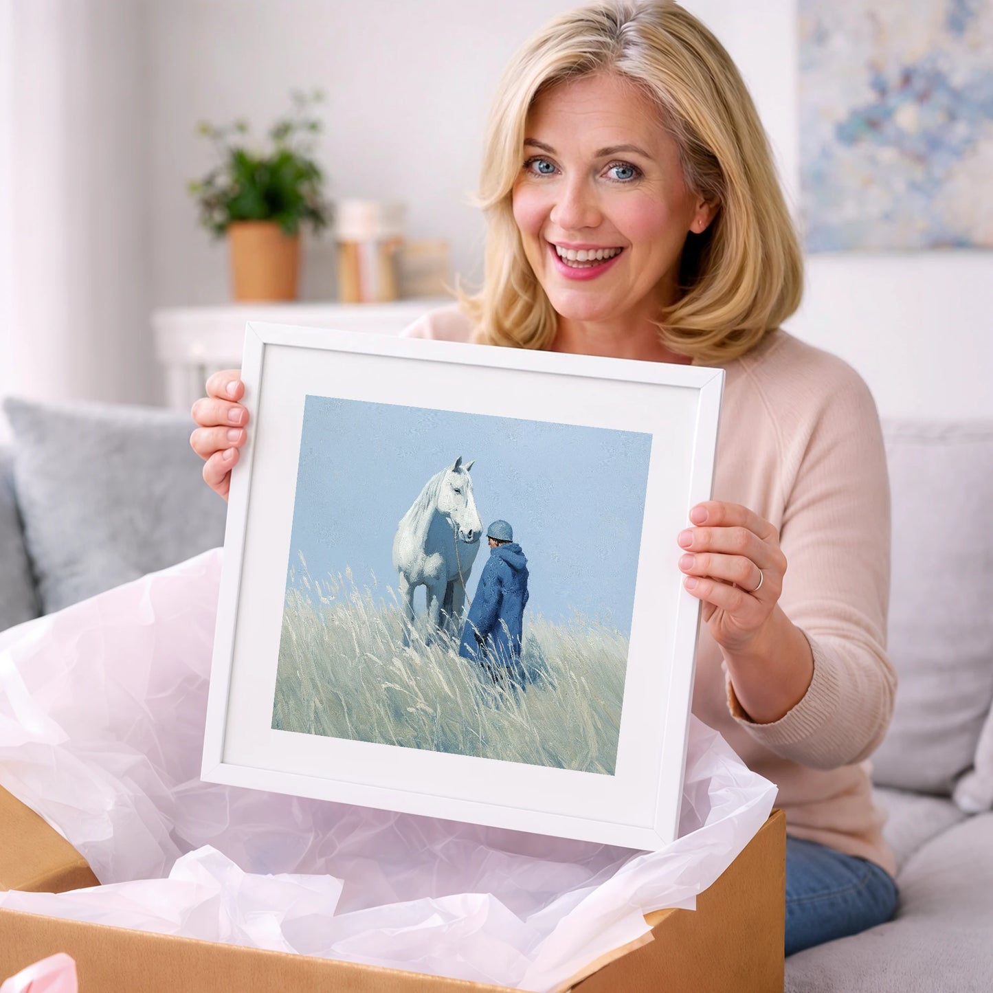 The Quiet Bond - horse & rider art gift idea for horse lovers