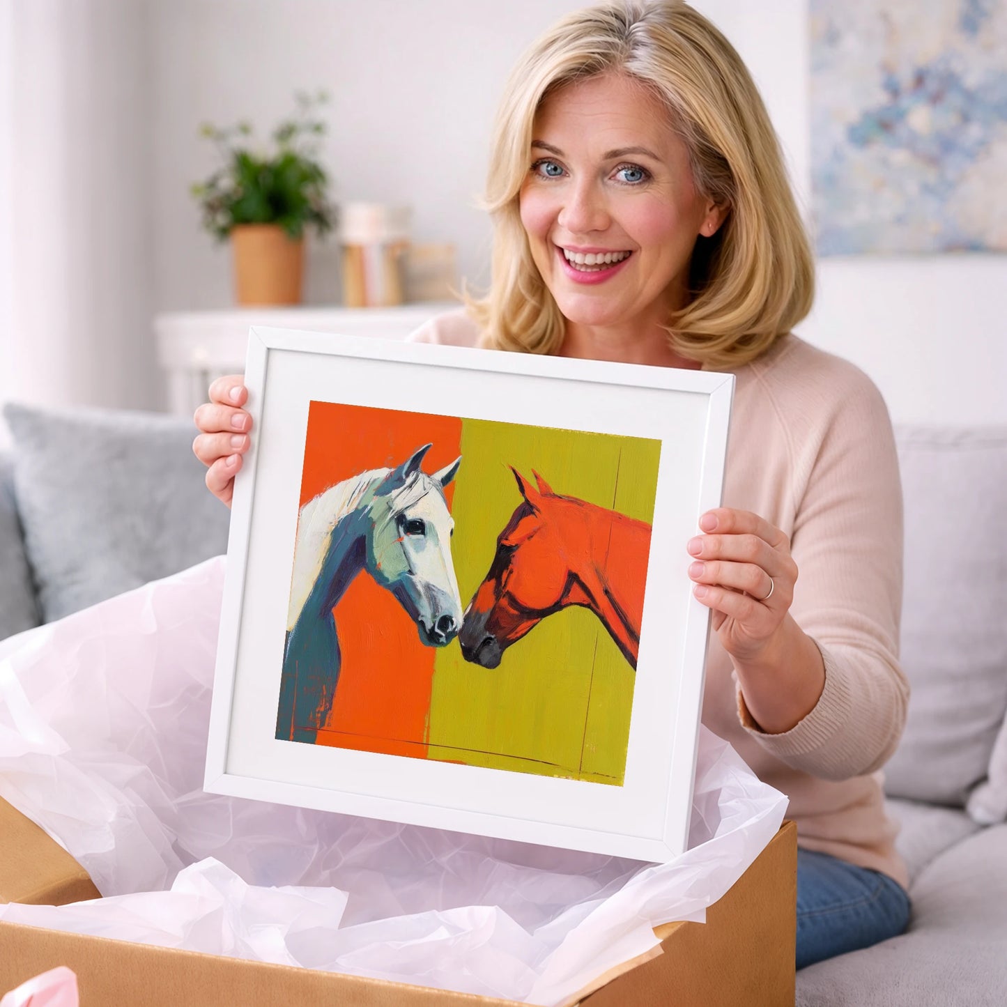 Vibrant Connection - horse portrait art gift idea for horse lovers