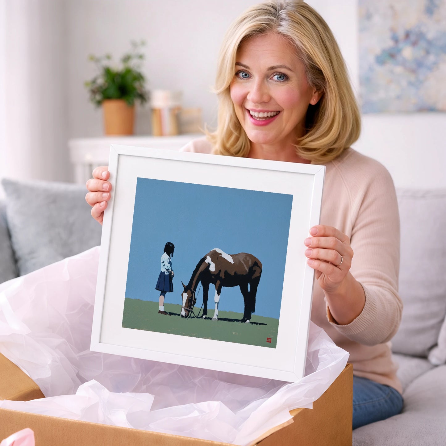 Silent Companionship - horse & rider art gift idea for horse lovers