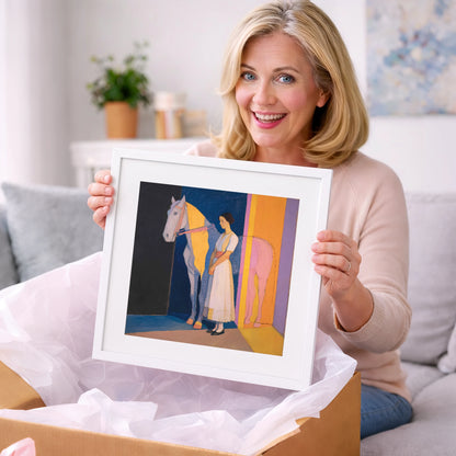 Modernist Equine Harmony - horse & rider art gift idea for horse lovers