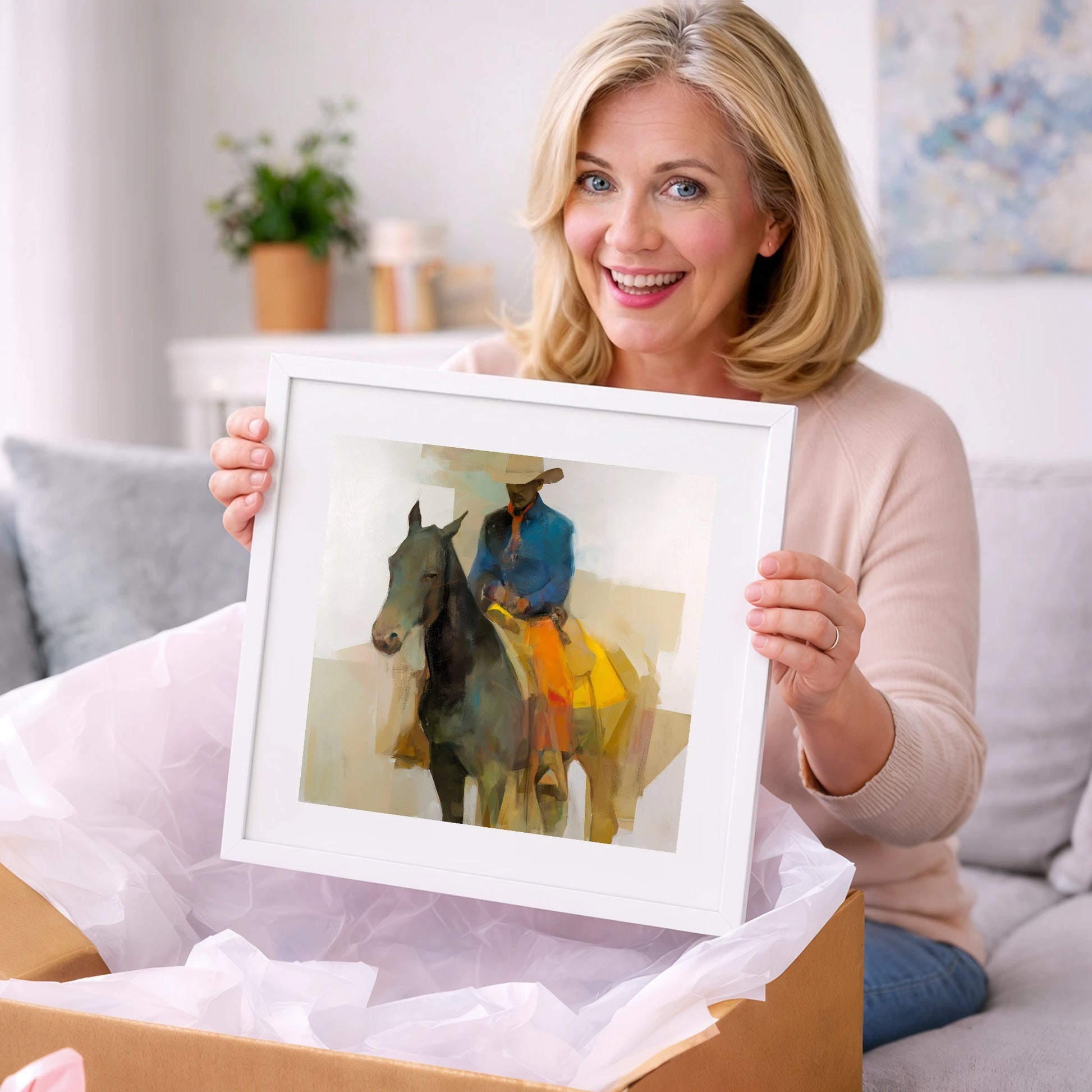 Painted Desert Rider - western horse art gift idea for horse lovers
