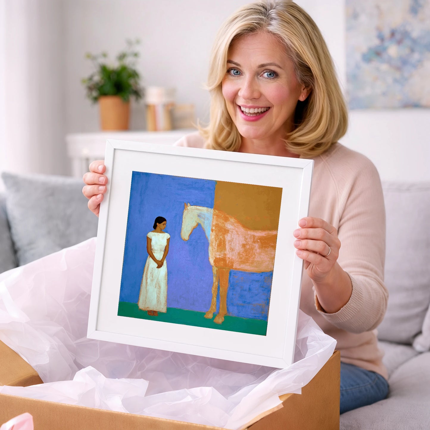 A Silent Understanding - horse & rider art gift idea for horse lovers