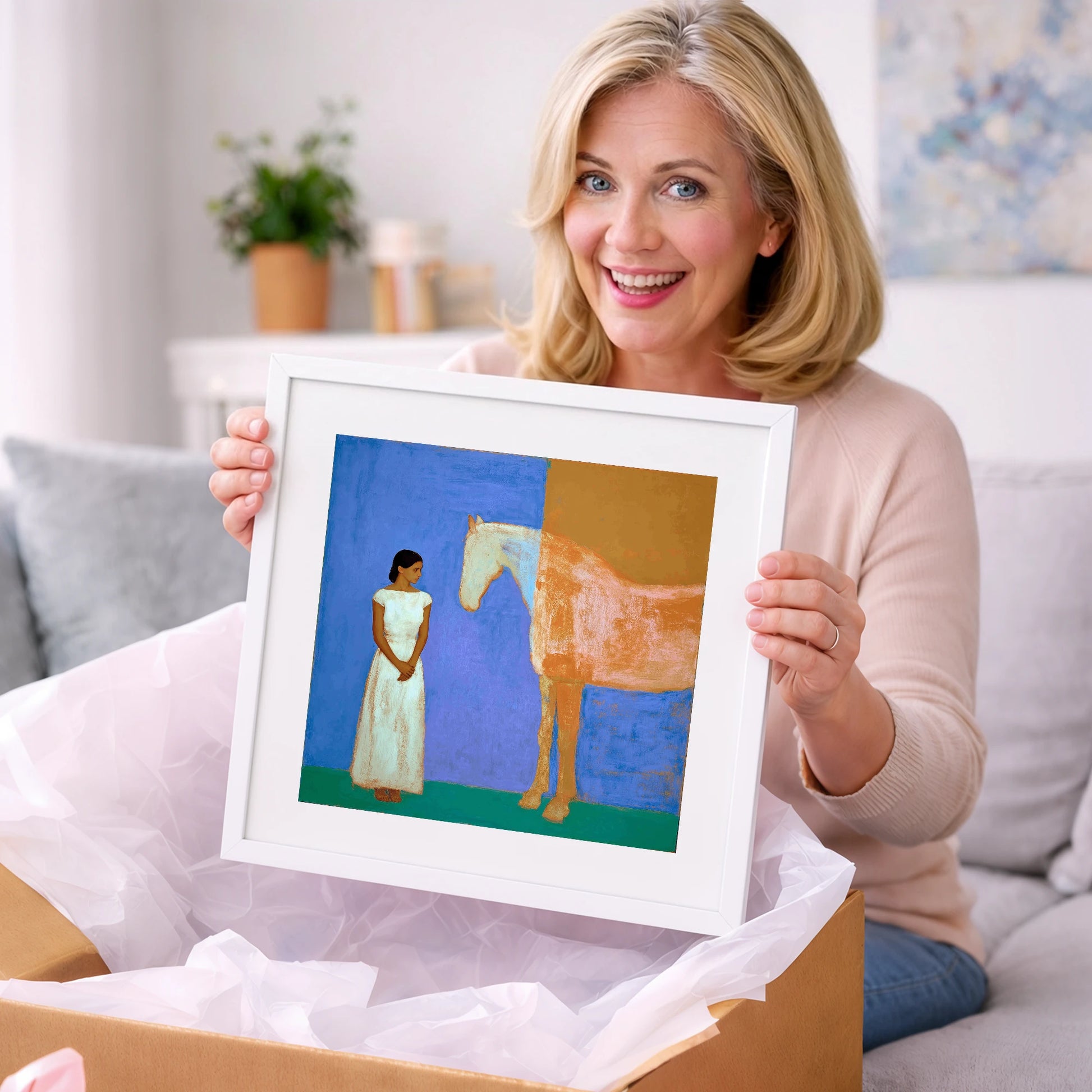 A Silent Understanding - horse & rider art gift idea for horse lovers