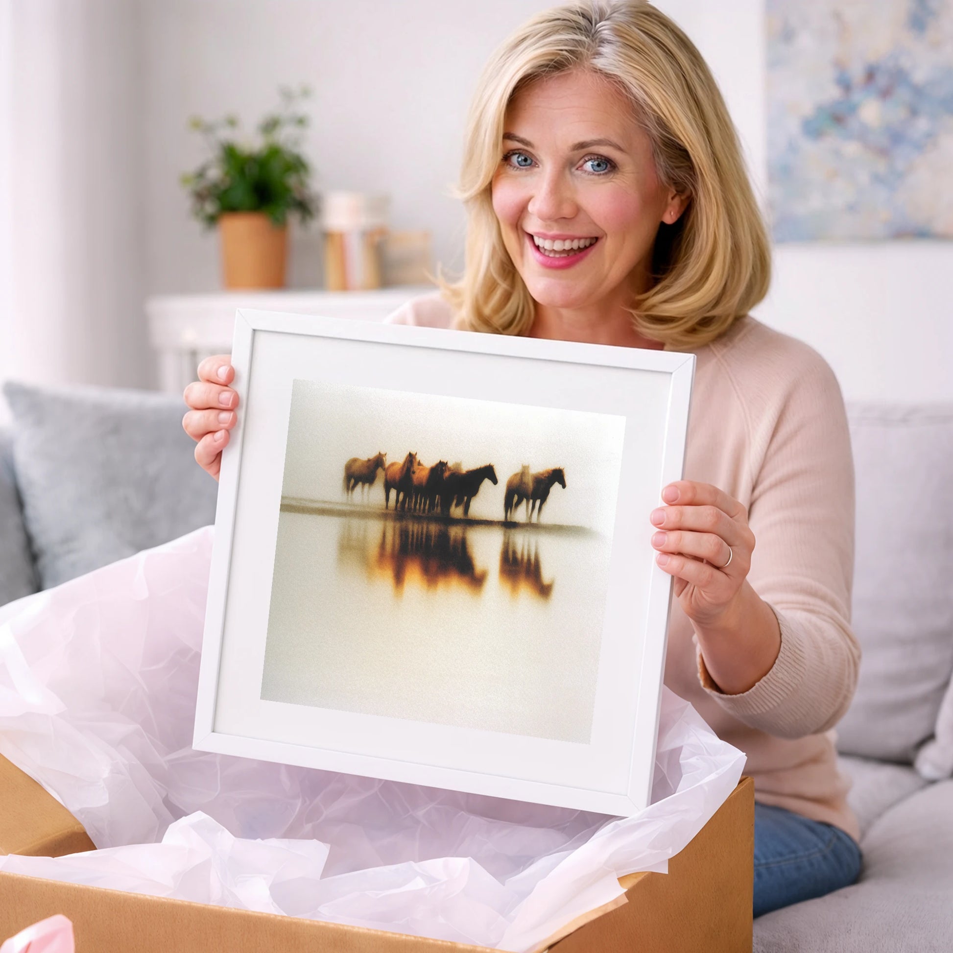 Mirage of the Herd - wild horses art gift idea for horse lovers
