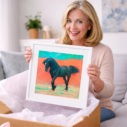 Bold Friesian Rhythm - horse breed art gift idea for horse lovers