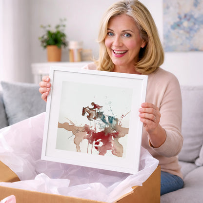 Crimson Flight - show jumping horse art gift idea for horse lovers