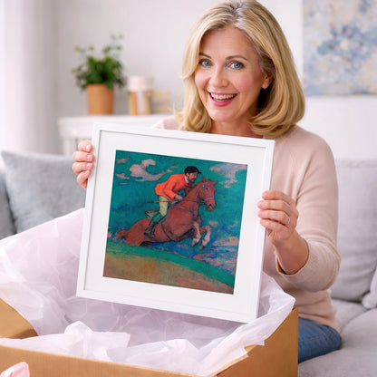 The Crimson Chase - racing horse art gift idea for horse lovers