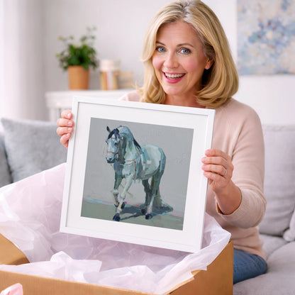 Quiet Strength in Grey - horse breed art gift idea for horse lovers