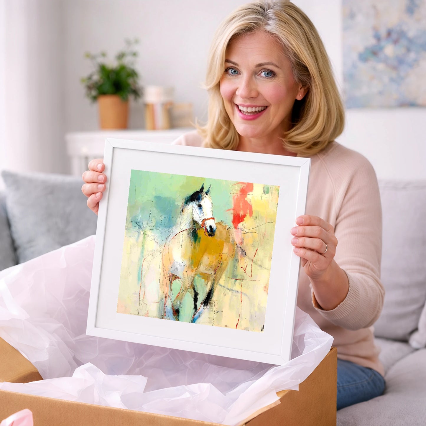 Abstract Paddock Spirit - racing horse art gift idea for horse lovers