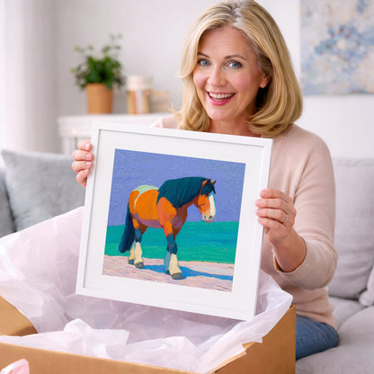 Vibrant Heavy Horse - working horse art gift idea for horse lovers