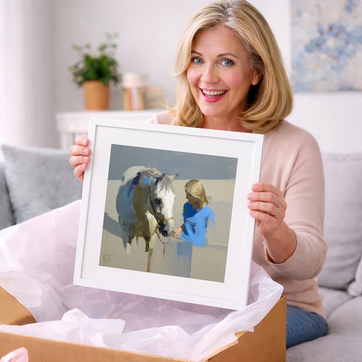 Quiet Connection - horse & rider art gift idea for horse lovers