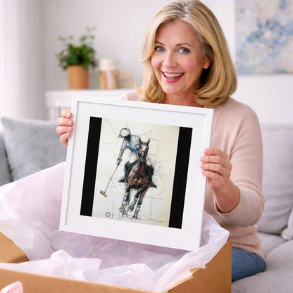Full Gallop Focus - polo horse art gift idea for horse lovers