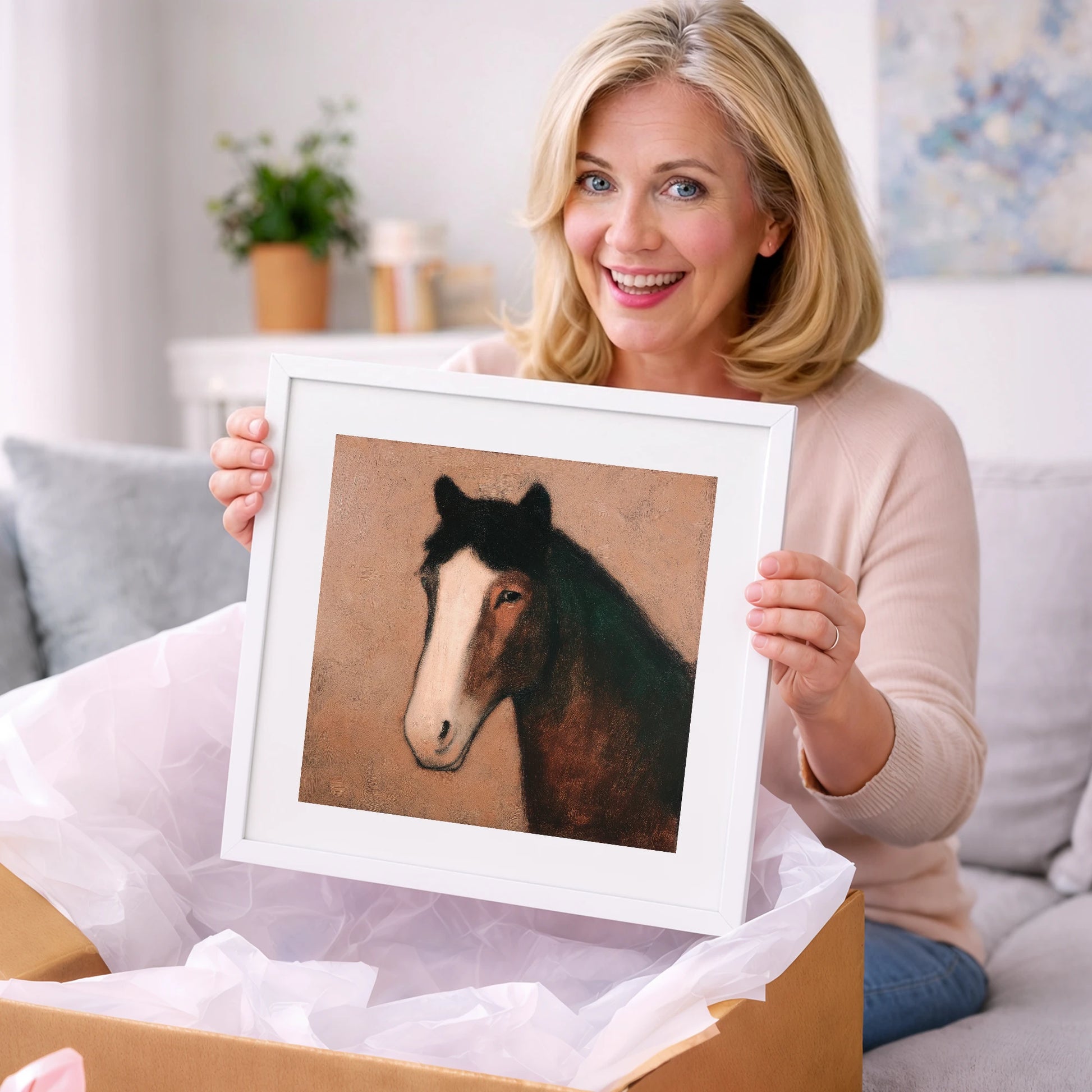 Serene Bay Portrait - horse portrait art gift idea for horse lovers