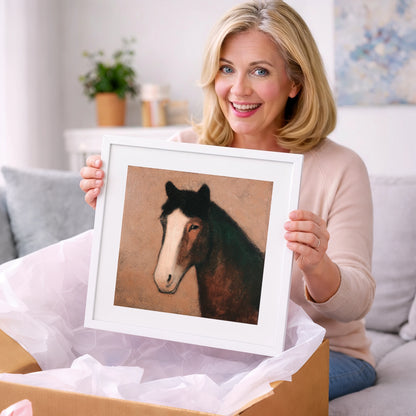 Serene Bay Portrait - horse portrait art gift idea for horse lovers