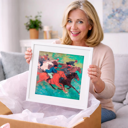 The Crimson Stride - racing horse art gift idea for horse lovers