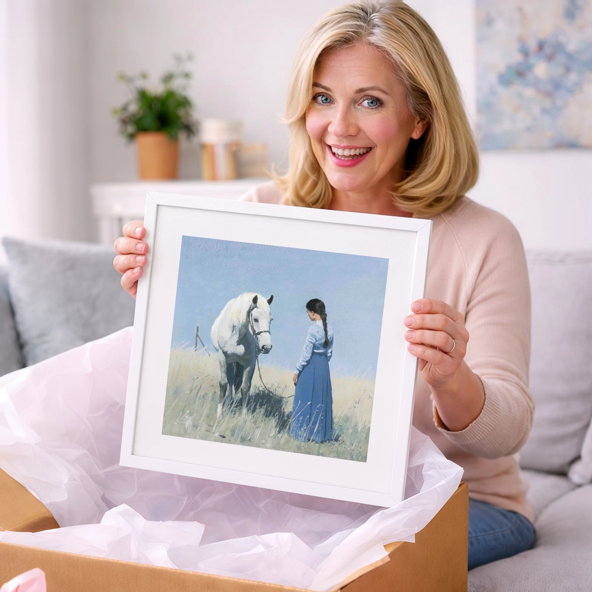 The Silent Conversation - horse & rider art gift idea for horse lovers