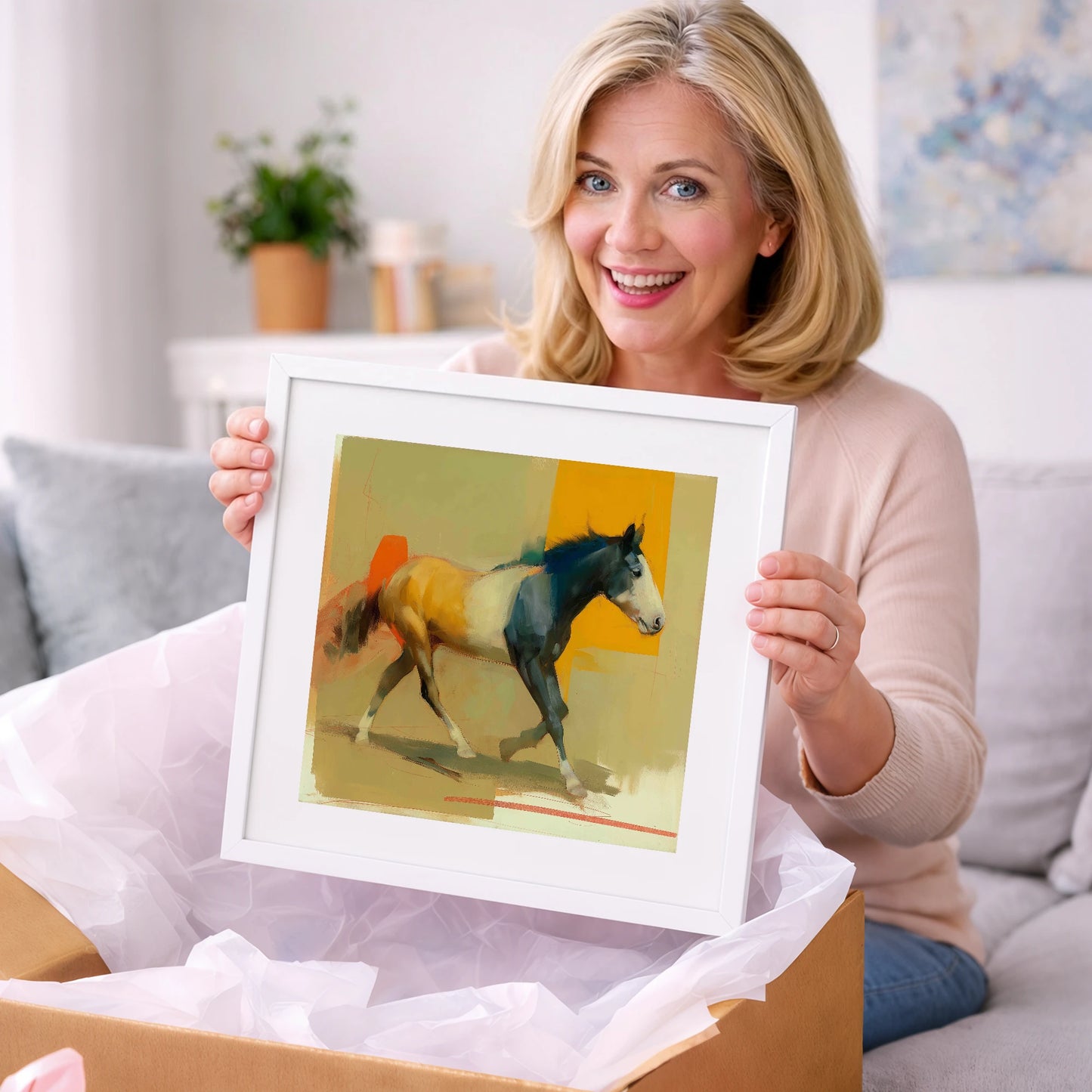 Vivid Abstract Stride - horse portrait art gift idea for horse lovers