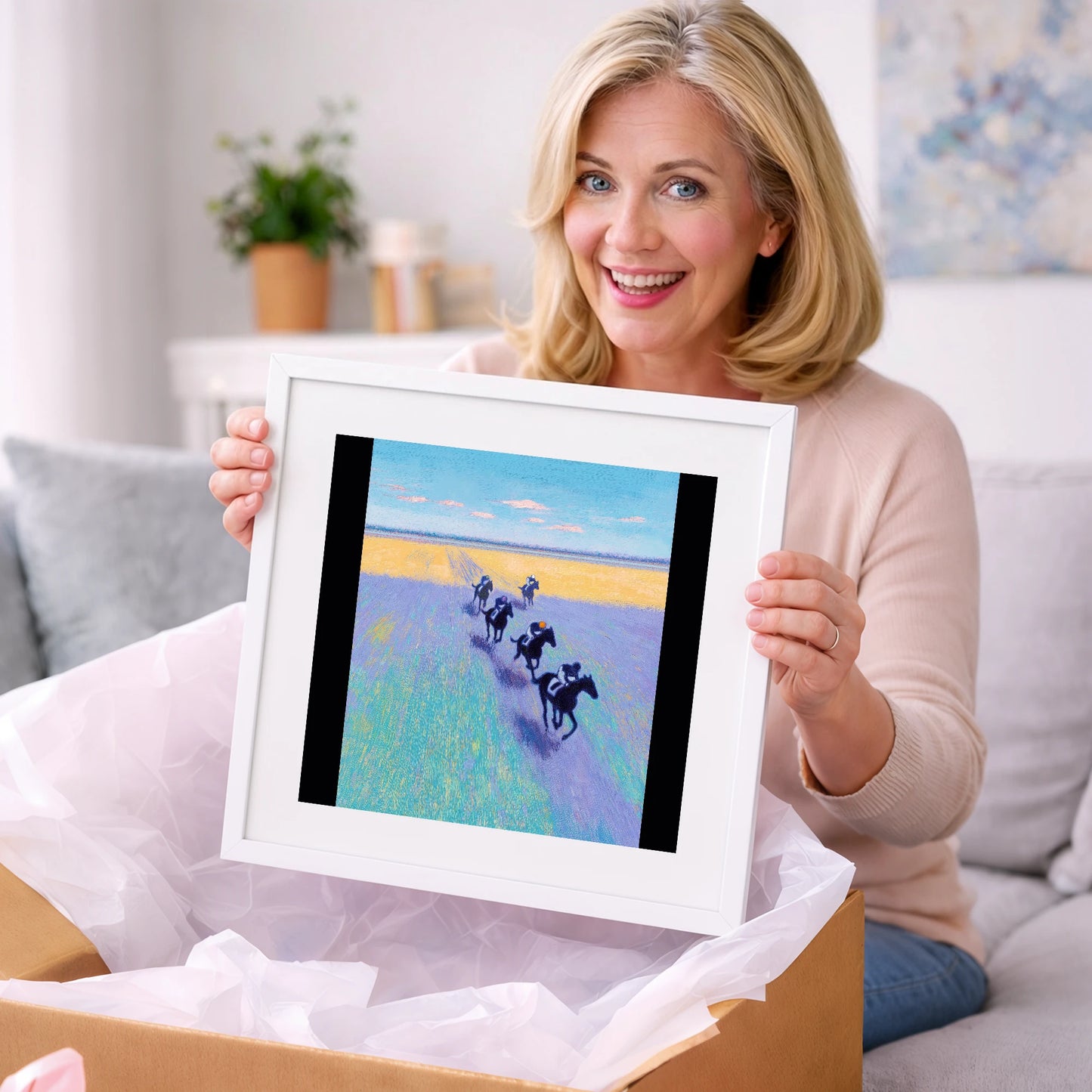 The Morning String - racing horse art gift idea for horse lovers