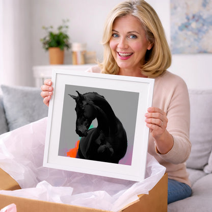 Sculpted Obsidian - horse breed art gift idea for horse lovers
