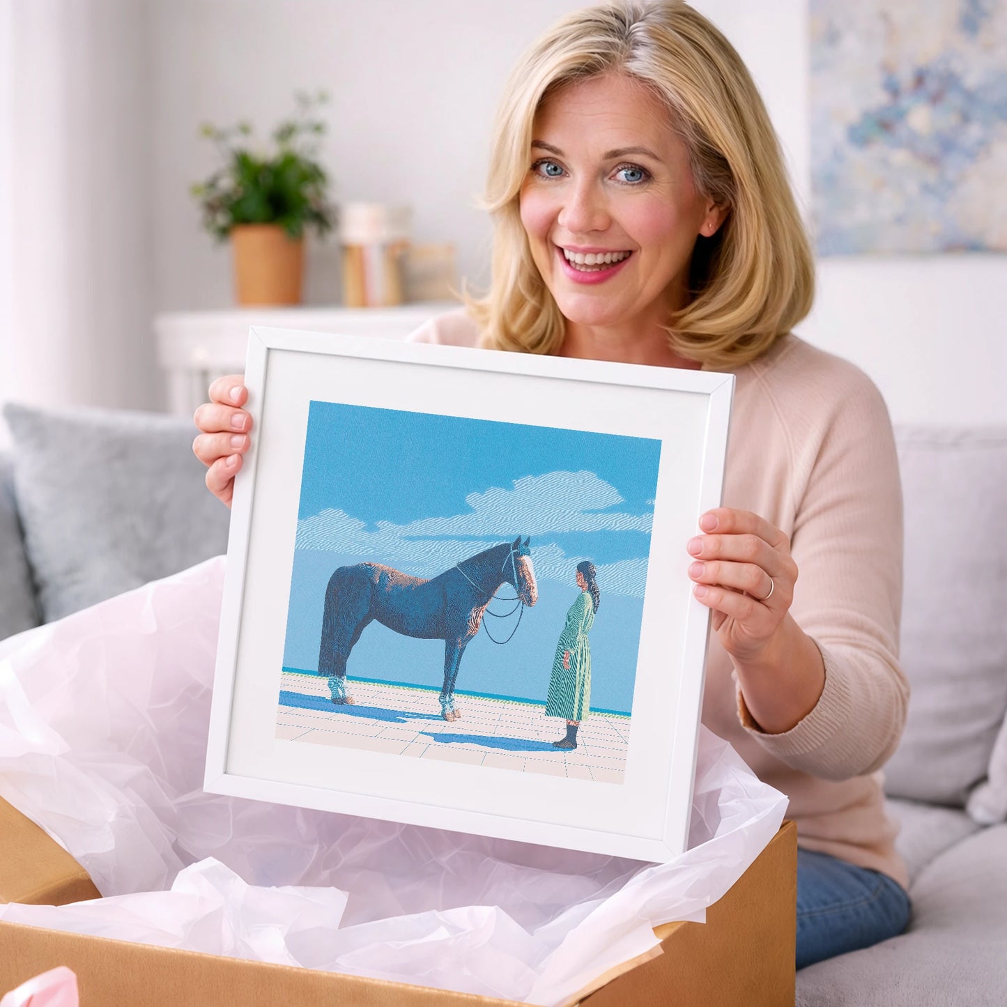 The Quiet Bond - horse & rider art gift idea for horse lovers