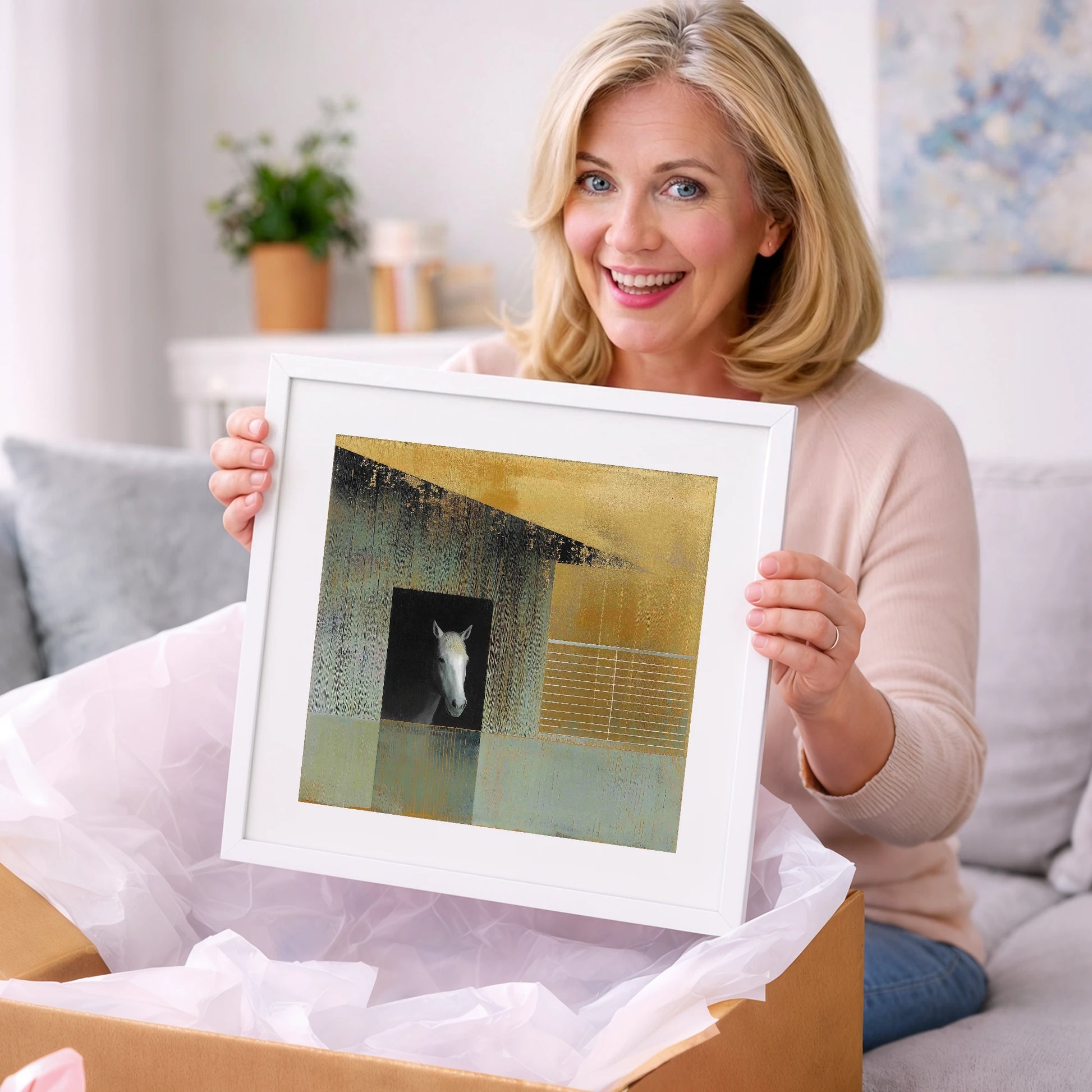 The Quiet Observer - horse stable art gift idea for horse lovers